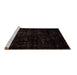 Sideview of Machine Washable Abstract Brown Modern Rug, wshabs1971brn