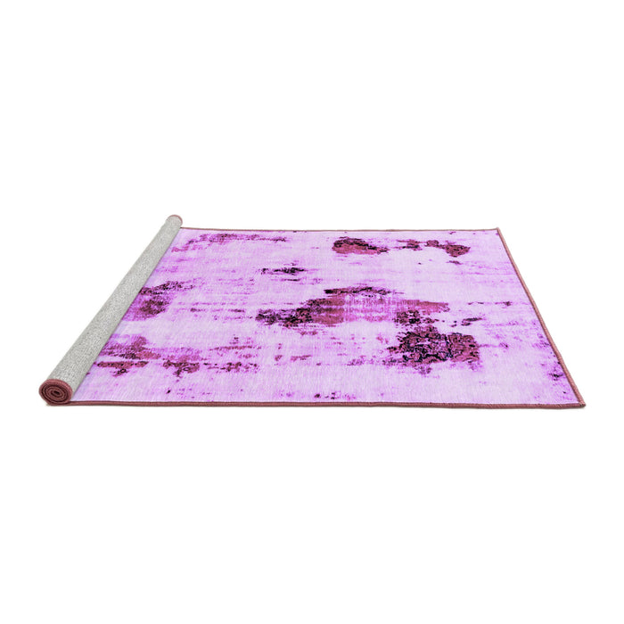 Sideview of Machine Washable Abstract Purple Modern Area Rugs, wshabs1972pur