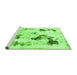 Sideview of Machine Washable Abstract Green Modern Area Rugs, wshabs1972grn