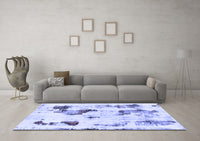 Machine Washable Abstract Blue Modern Rug, wshabs1972blu