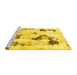 Sideview of Machine Washable Abstract Yellow Modern Rug, wshabs1972yw