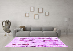 Machine Washable Abstract Purple Modern Area Rugs in a Living Room, wshabs1972pur
