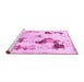 Sideview of Machine Washable Abstract Pink Modern Rug, wshabs1972pnk