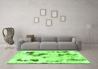 Machine Washable Abstract Green Modern Rug, wshabs1972grn