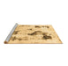 Sideview of Machine Washable Abstract Brown Modern Rug, wshabs1972brn