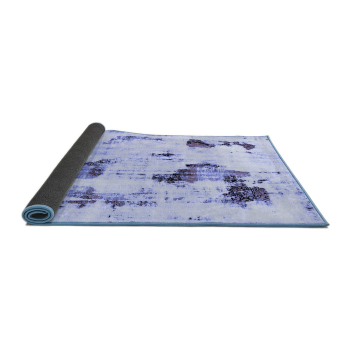 Sideview of Abstract Blue Modern Rug, abs1972blu
