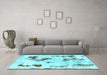 Machine Washable Abstract Light Blue Modern Rug in a Living Room, wshabs1972lblu