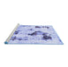 Sideview of Machine Washable Abstract Blue Modern Rug, wshabs1972blu