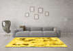 Machine Washable Abstract Yellow Modern Rug in a Living Room, wshabs1972yw