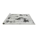 Sideview of Machine Washable Abstract Gray Modern Rug, wshabs1972gry