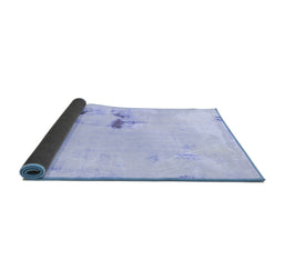 Sideview of Abstract Blue Modern Rug, abs1973blu