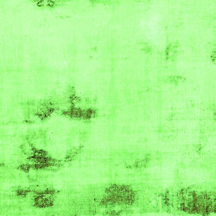 Square Machine Washable Abstract Green Modern Area Rugs, wshabs1973grn