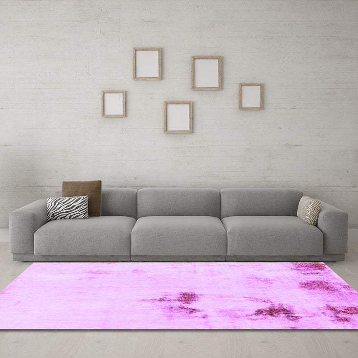 Machine Washable Abstract Purple Modern Area Rugs in a Living Room, wshabs1973pur