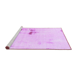 Sideview of Machine Washable Abstract Purple Modern Area Rugs, wshabs1973pur