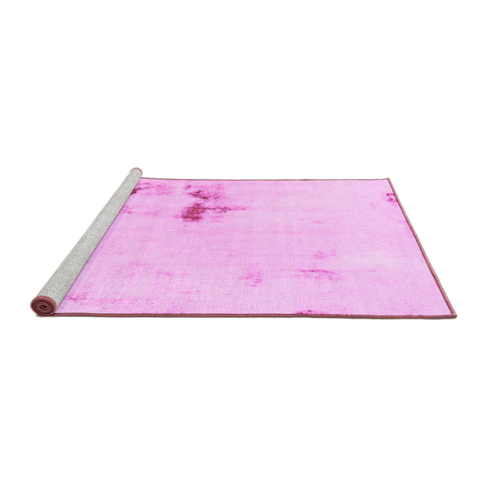 Sideview of Machine Washable Abstract Pink Modern Rug, wshabs1973pnk
