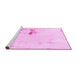 Sideview of Machine Washable Abstract Pink Modern Rug, wshabs1973pnk