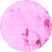 Round Abstract Pink Modern Rug, abs1973pnk