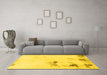 Machine Washable Abstract Yellow Modern Rug in a Living Room, wshabs1973yw