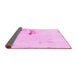 Sideview of Abstract Pink Modern Rug, abs1973pnk