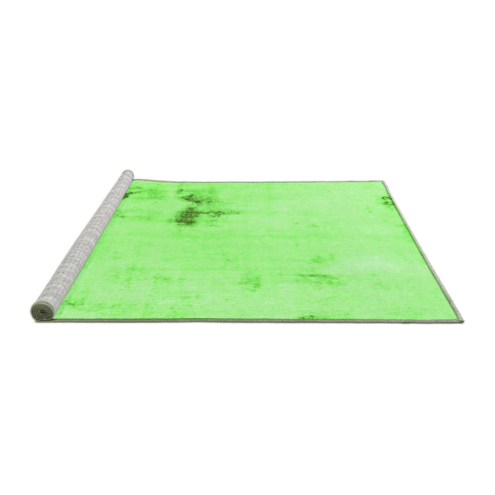 Sideview of Machine Washable Abstract Green Modern Area Rugs, wshabs1973grn