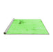 Sideview of Machine Washable Abstract Green Modern Area Rugs, wshabs1973grn