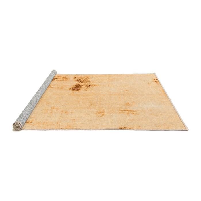 Sideview of Machine Washable Abstract Orange Modern Area Rugs, wshabs1973org