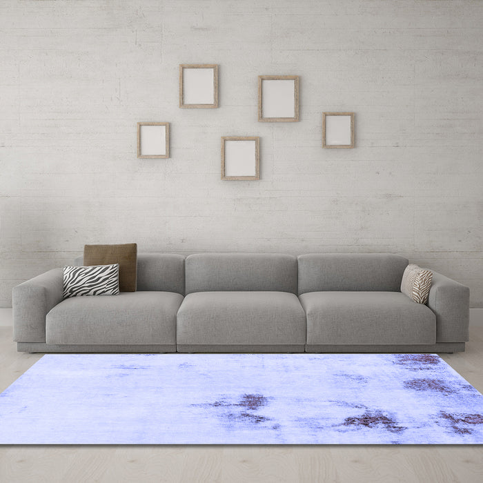 Machine Washable Abstract Blue Modern Rug in a Living Room, wshabs1973blu