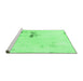 Sideview of Machine Washable Abstract Emerald Green Modern Area Rugs, wshabs1973emgrn