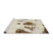 Sideview of Machine Washable Abstract Gold Rug, wshabs1974