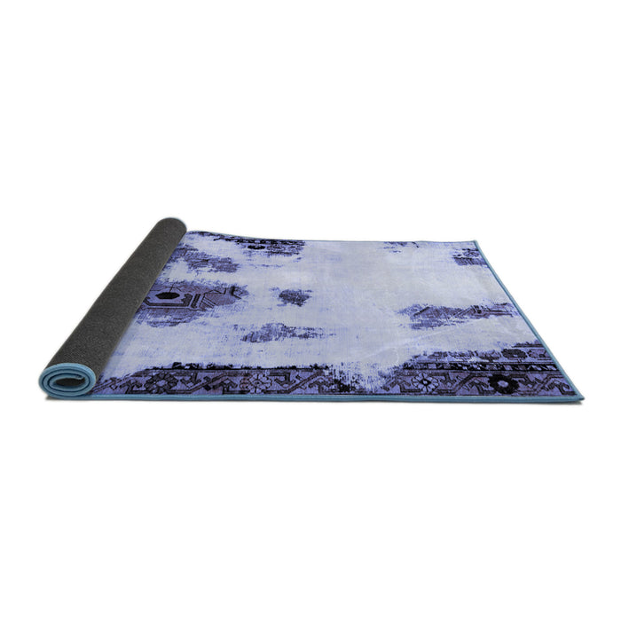 Sideview of Abstract Blue Modern Rug, abs1974blu