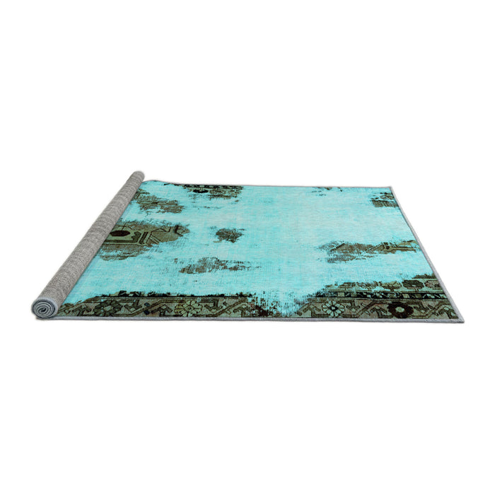 Sideview of Machine Washable Abstract Light Blue Modern Rug, wshabs1974lblu