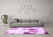 Machine Washable Abstract Purple Modern Area Rugs in a Living Room, wshabs1974pur