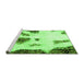 Sideview of Machine Washable Abstract Green Modern Area Rugs, wshabs1974grn