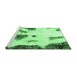 Sideview of Machine Washable Abstract Emerald Green Modern Area Rugs, wshabs1974emgrn