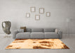 Machine Washable Abstract Orange Modern Area Rugs in a Living Room, wshabs1974org