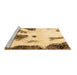 Sideview of Machine Washable Abstract Brown Modern Rug, wshabs1974brn