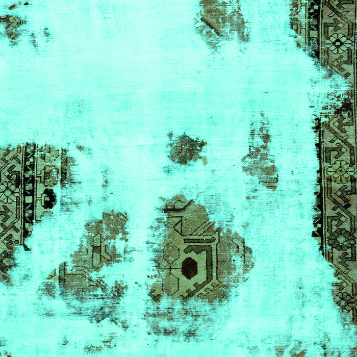 Machine Washable Abstract Turquoise Modern Area Rugs, wshabs1974turq