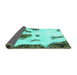 Sideview of Abstract Turquoise Modern Rug, abs1974turq