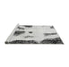 Sideview of Machine Washable Abstract Gray Modern Rug, wshabs1974gry