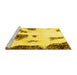 Sideview of Machine Washable Abstract Yellow Modern Rug, wshabs1974yw