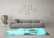 Machine Washable Abstract Light Blue Modern Rug in a Living Room, wshabs1974lblu