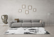 Machine Washable Abstract Gray Modern Rug in a Living Room,, wshabs1974gry