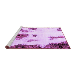 Sideview of Machine Washable Abstract Purple Modern Area Rugs, wshabs1974pur