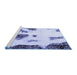 Sideview of Machine Washable Abstract Blue Modern Rug, wshabs1974blu