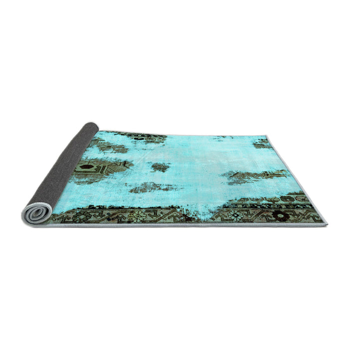 Sideview of Abstract Light Blue Modern Rug, abs1974lblu