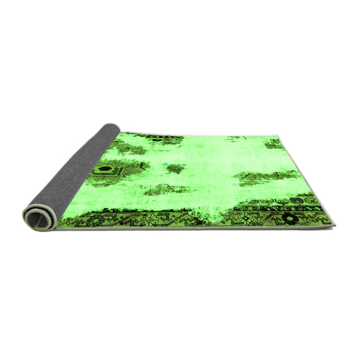 Sideview of Abstract Green Modern Rug, abs1974grn