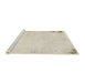 Sideview of Machine Washable Abstract Tan Brown Rug, wshabs1975