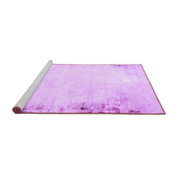 Sideview of Machine Washable Solid Purple Modern Area Rugs, wshabs1975pur