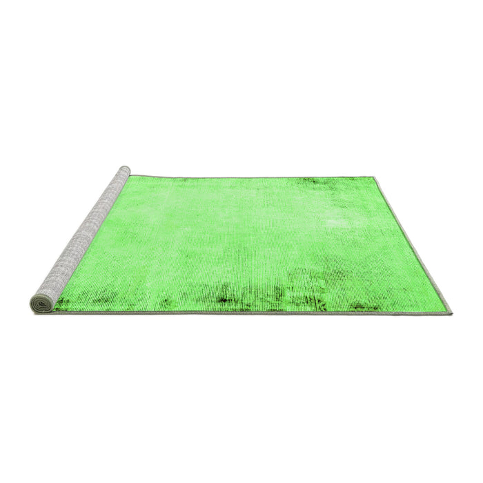 Sideview of Machine Washable Solid Green Modern Area Rugs, wshabs1975grn