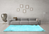 Machine Washable Solid Light Blue Modern Rug, wshabs1975lblu